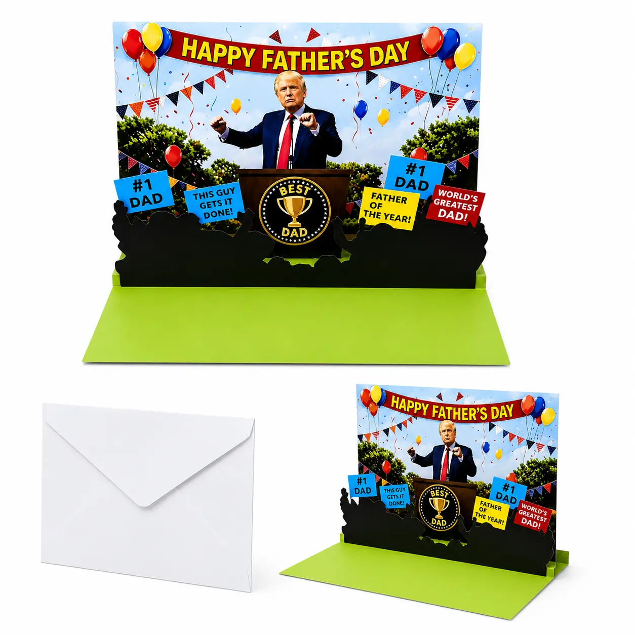 Interactive Audio Greeting Card for Dad, Funny Father’s Day Gift with Lights & Sound, Pop-Up Viral Surprise Office Stationery Card, Interactive Greeting Card