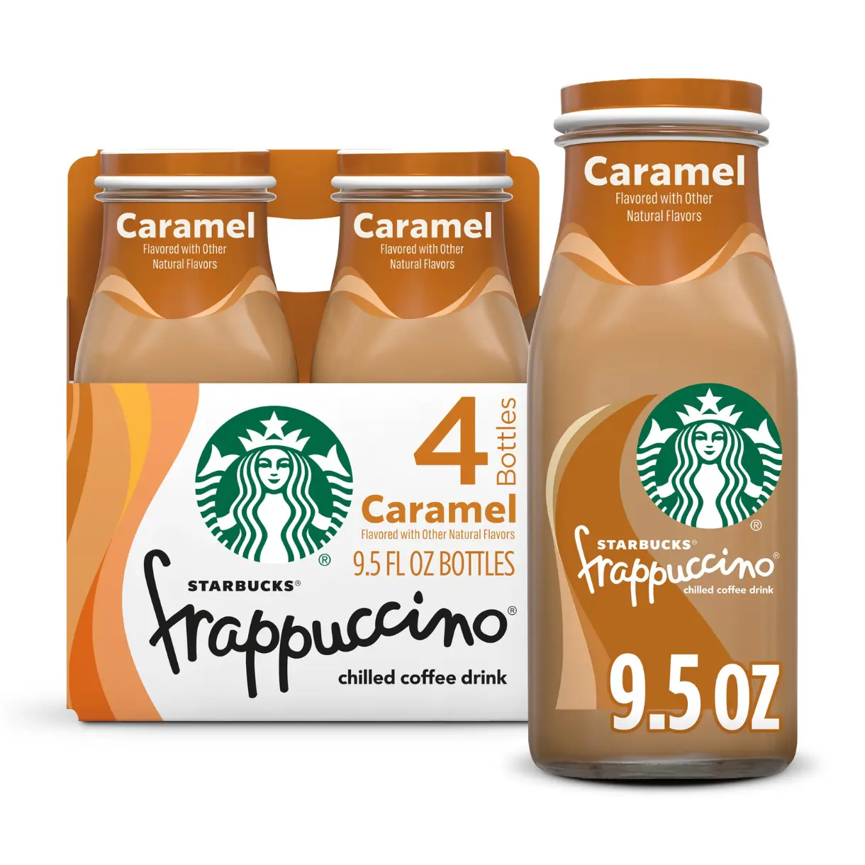 Frappuccino Chilled Coffee Drink, Caramel, 4 count, 9.5 fl oz Bottles