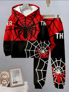New Fashion Spider Web 3D Print Casual Set Hoodie Long Sleeve Sports Clothing Spring Fall Outdoor Sweatpants