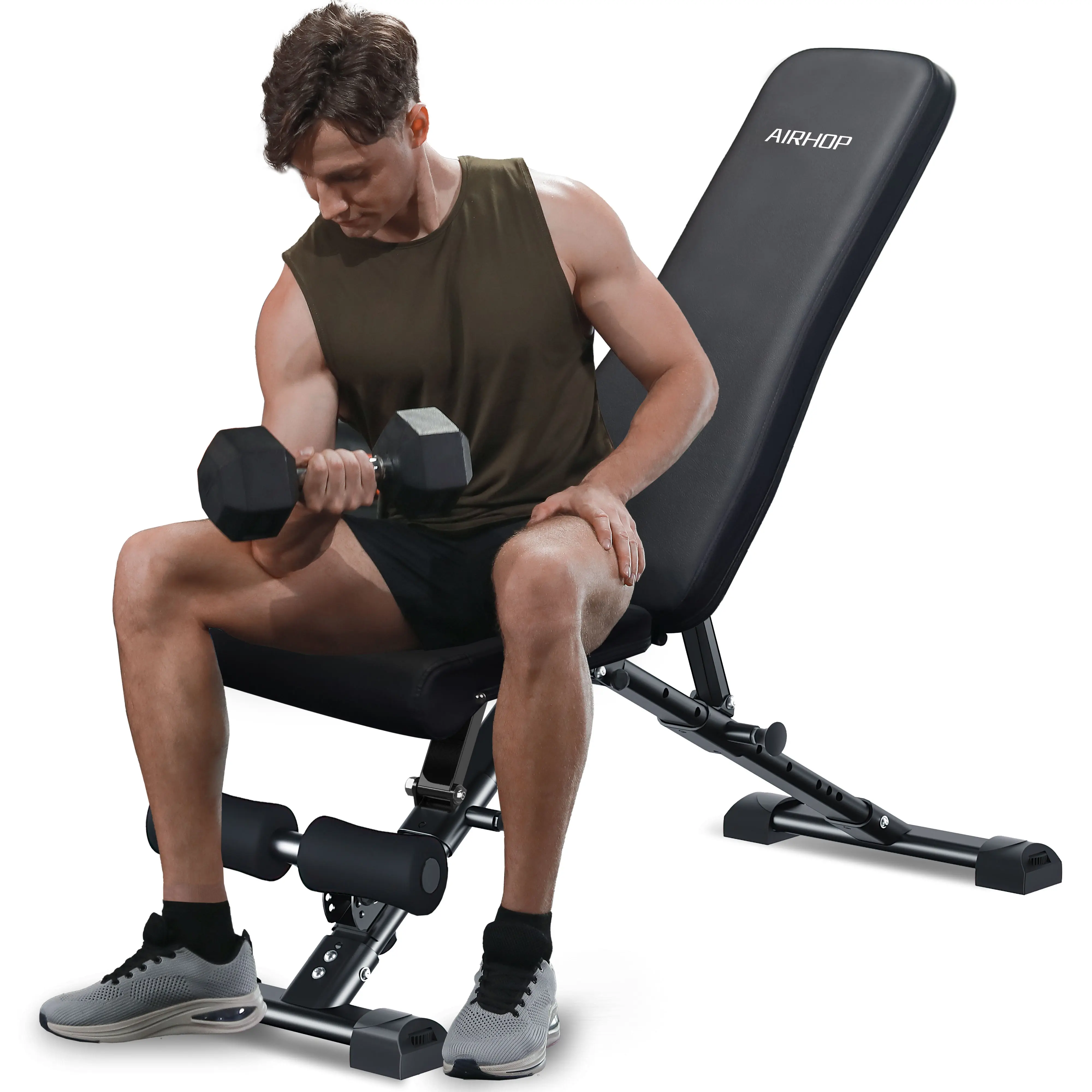 Upgraded Adjustable Weight Bench, Bench Press Full Body Workout, Quick Fold Space Saving, Workout Bench for Home Gym Strength Training