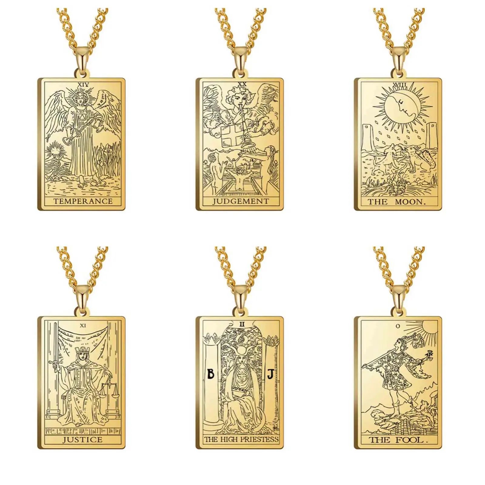 Men's titanium steel military brand necklace punk style marking tarot square brand pendant necklace hip hop y2k gift