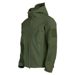 Men’s Fashion Olive Green Tactical Softshell Jacket – Military Style, Multi-Pocket Design, a Must-Have for Tactical Streetwear & Outdoor Gear