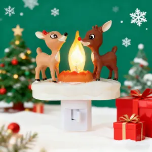 Deer Children's Nightlight, Campfire Flickering Nightlight, 3D Elk Design, Campfire Flickering, 110V Plug-in, Creating a Festive Atmosphere, Campfire Flickering campfire night  in  slicer, Decorative Lamp, Elk Shape, Indoor Use