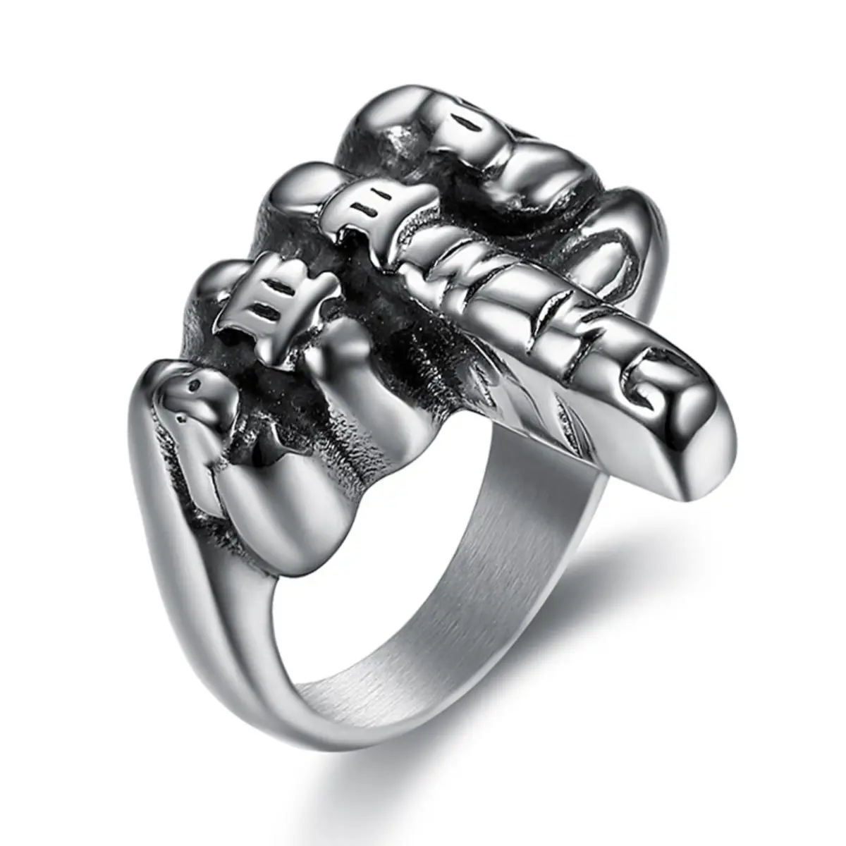 Men's Geometric Stainless Steel Ring, Alternative Punk Grunge Style Jewelry with a Dark Aesthetic for Daily Fashion, Dark Aesthetic Rings, Geometric Rings