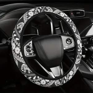 15-Inch Elephant Calico Elastic Band Without Inner Rim Car Steering Wheel Cover Automotive