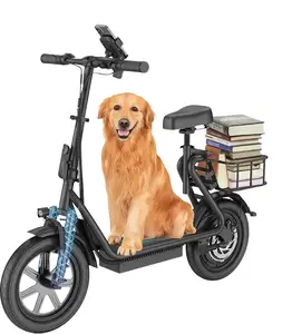 [AOPO] Electric Scooter with Seat, 500W Motor, 20MPH Top Speed, 20 Miles Range, Adults Electric Scooter with Large Storage Basket for Pets Dogs and Items ev Scooter