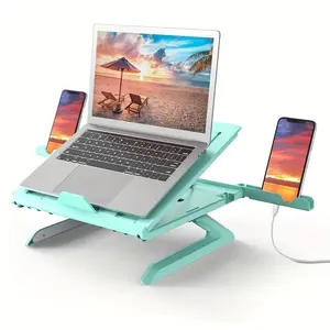 Ergonomic Laptop Stand – 9-Level Adjustable Foldable Notebook Riser with Phone Holder & Cooling Design for Desk, Tablet & Computer