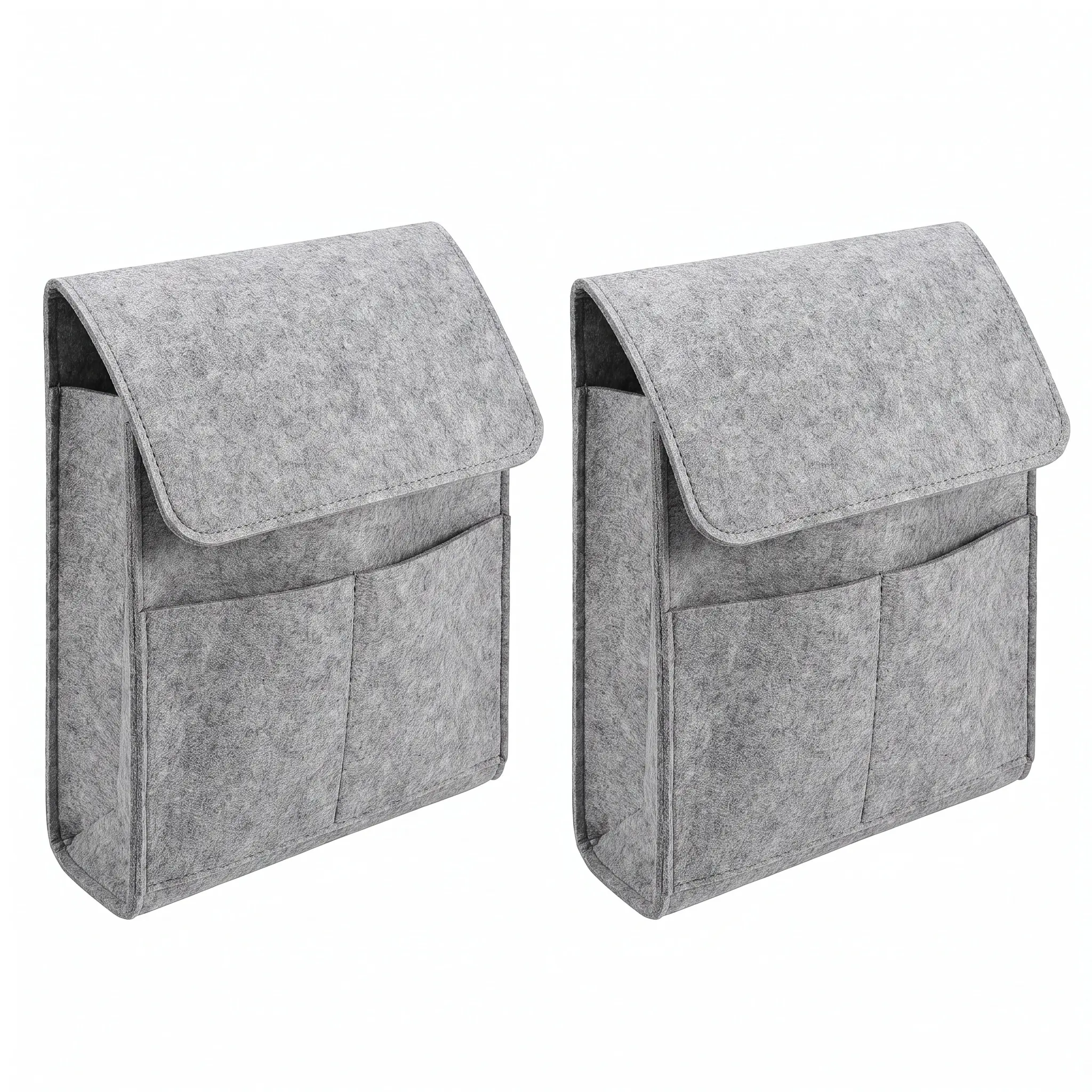 2 PCS Felt Bedside Caddy Organizer, Hanging Storage Pocket for Bed, Sofa, Dorm Room, Remote, Phone and Books