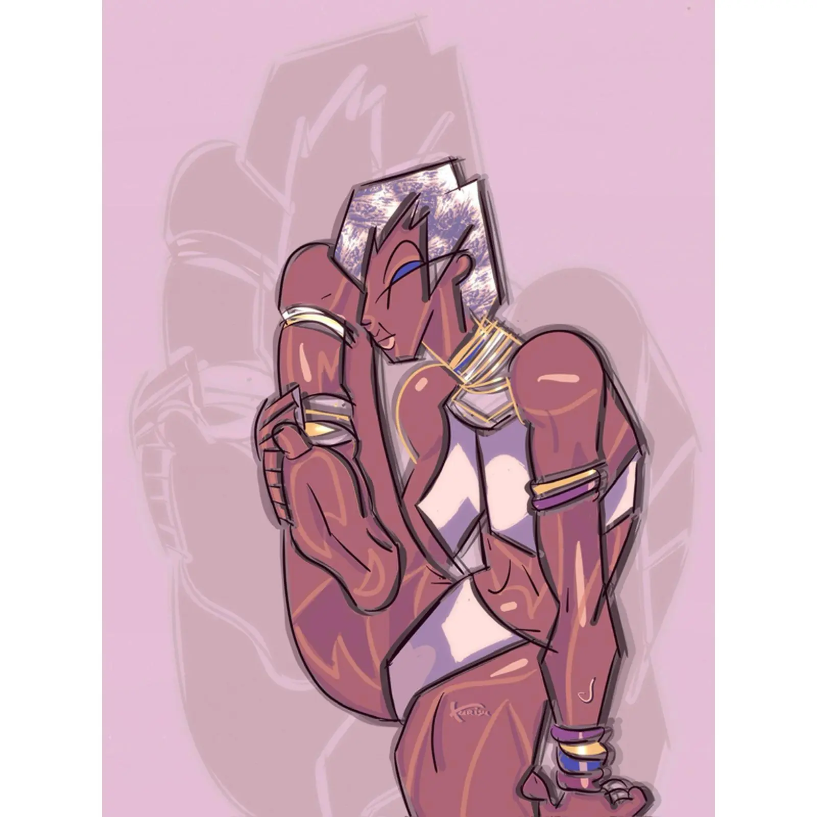 Kur1suart Flexible 8.5 x 11 Print Inspired by Anime & Video Game Culture Artwork