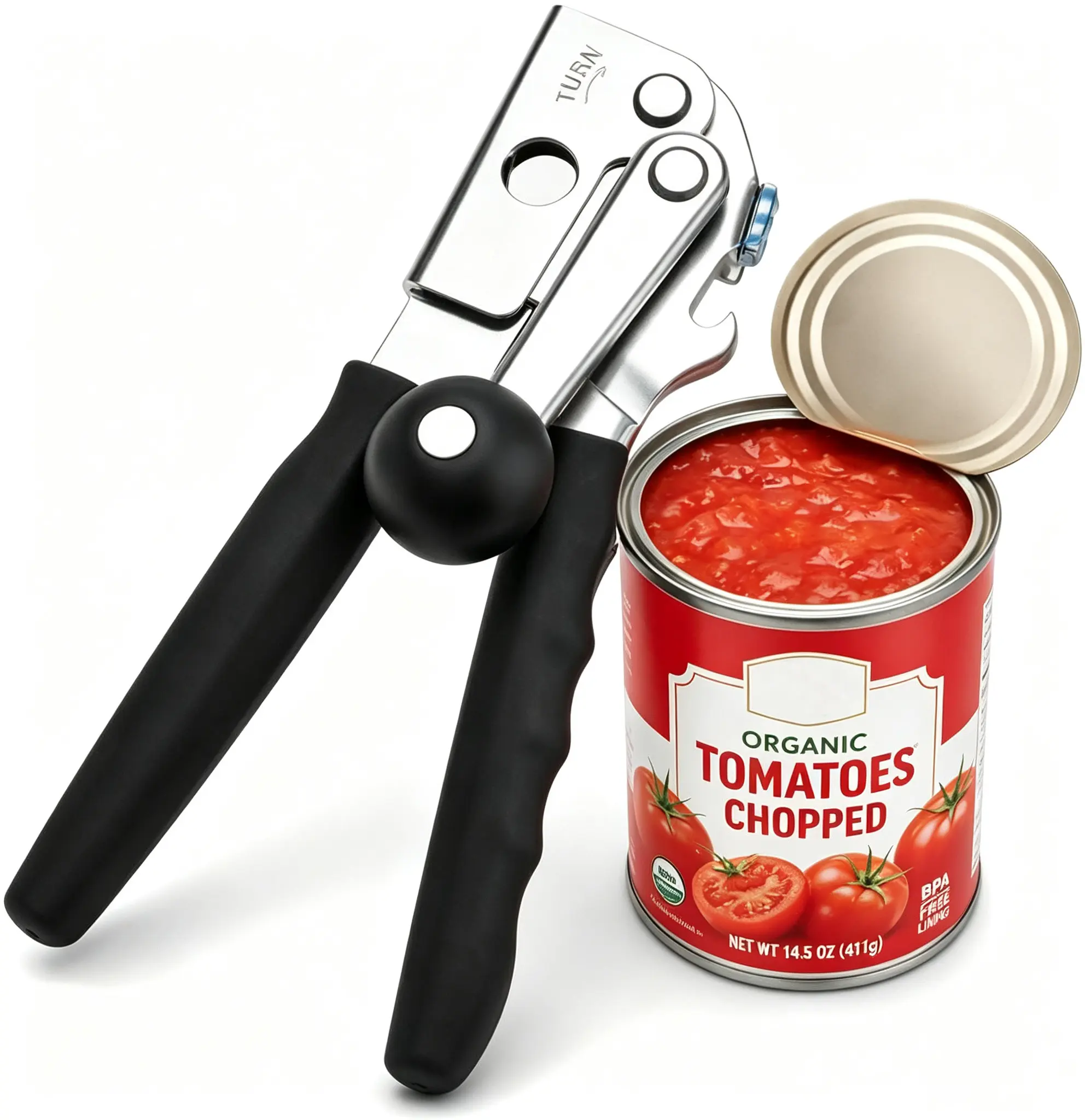 Manual Can Opener with Soft Handles – Ergonomic Easy-Turn Crank for Seniors, Commercial Can Openers Heavy Duty, Industrial Can Opener for Restaurant – Perfect for Home & Professional Use