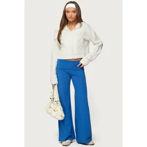 Wide Leg Foldover Pants