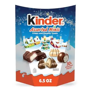 Kinder Assorted Minis, Creamy Milk Chocolate and Crispy Wafer Holiday Treats, Individually Wrapped, 30 Count, 6.5 oz