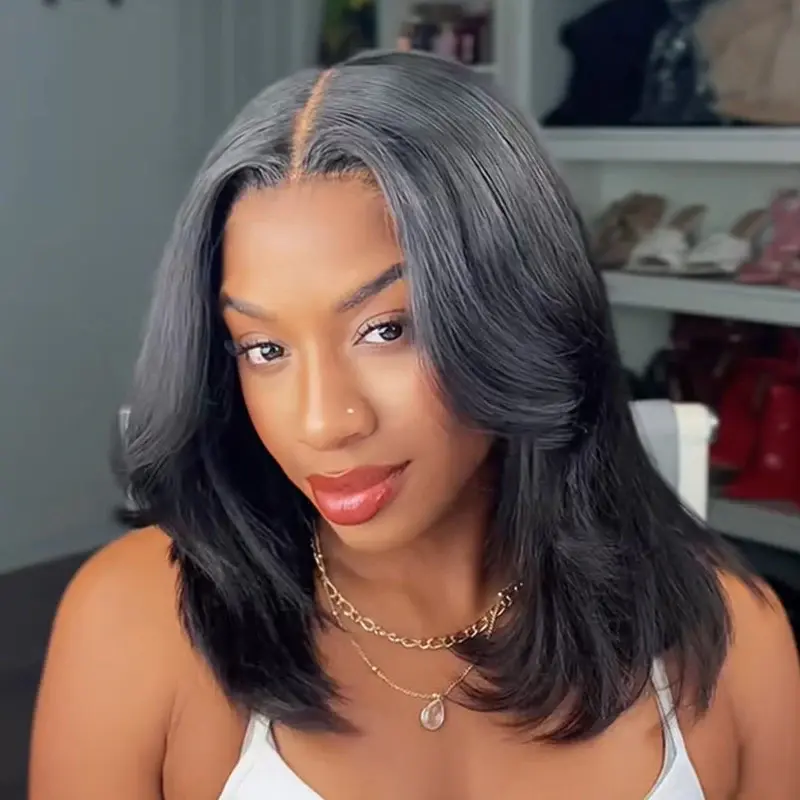 【Live】ISEE HAIR Wear Go 9x6 Tpart Yaki Straight Pre-Layered Cut Bob Style Wig 180% & 250% Natural Black Deep Part Pre-Cut Lace &  Pre-Plucked Natural Hairline Glueless Human Hair Wig Vacation Hair #SummerWins#DealsForYouDays