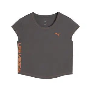 PUMA Womens Future..Archive Las Vegas Crew Neck Short Sleeve Casual Tops Casual - Grey
