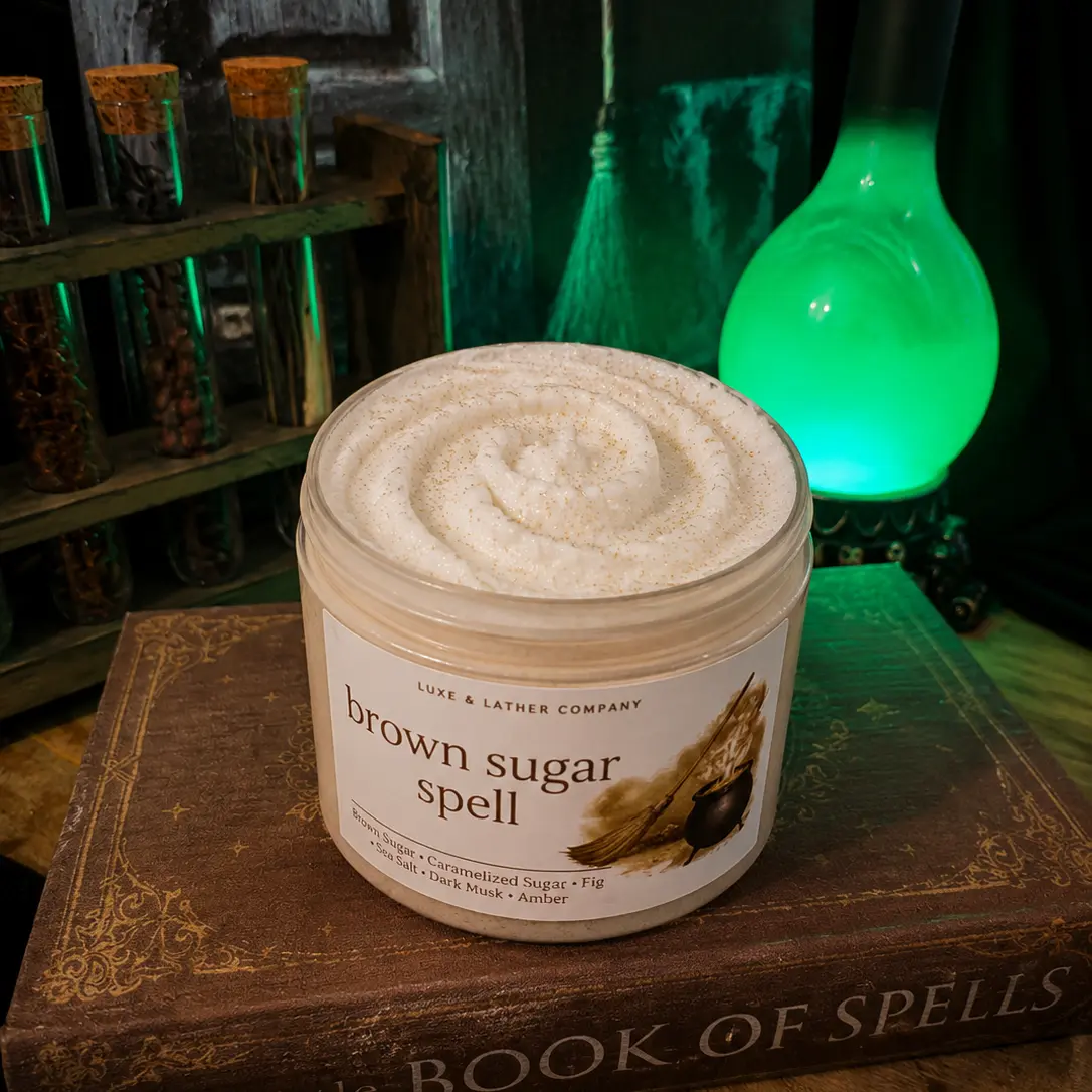 Whipped Sugar Scrub, Foaming Soapy Sugar Scrub, Exfoliating, Large 9.5 oz. Jar
