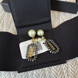Pre-owned Dior Metal Bag Accessories Christian J'Adior Tribales Plaque Drop Earrings
