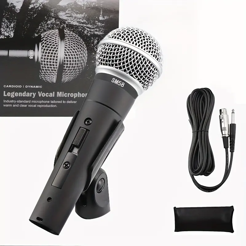 SM58 Dynamic Audio Microphone - Legendary Live Concerts Mic with Noise Shield, Includes Cable & Portable Case, Mobile Compatible with Smartphones, Mixers, Conference Systems, PCs, Durable for Birthday, Wedding, Casual Use