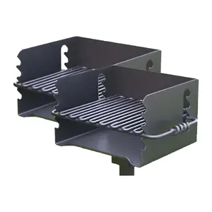 Pilot Rock CBP-135 Park Style Outdoor BBQ Charcoal Grill with Swivel, 2 Pack