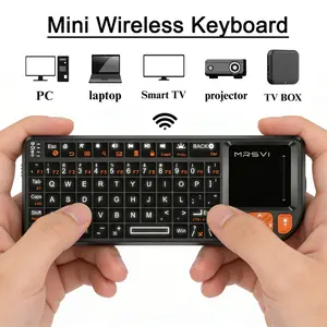 Bluetooth-compatible Mini Backlit Keyboard with Touchpad, Rechargeable Wireless Keyboard for Office and Entertainment, Compatible with PC, Smart TV, Notebook and Projector