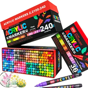 Acrylic Paint Marker Set, 3 Counts/set Waterproof & High Saturation Acrylic Paint Pen, DIY Art Supplies for Wood, Metal, Plastic, Canvas, Glass, Ceramic