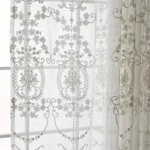 1pc Luxury Embroidered Sheer Curtain Panel, Elegant Living Room Bedroom Decor, High-Quality Fabric, Perfect Home Interior Design, Window Curtain, Window Drapes