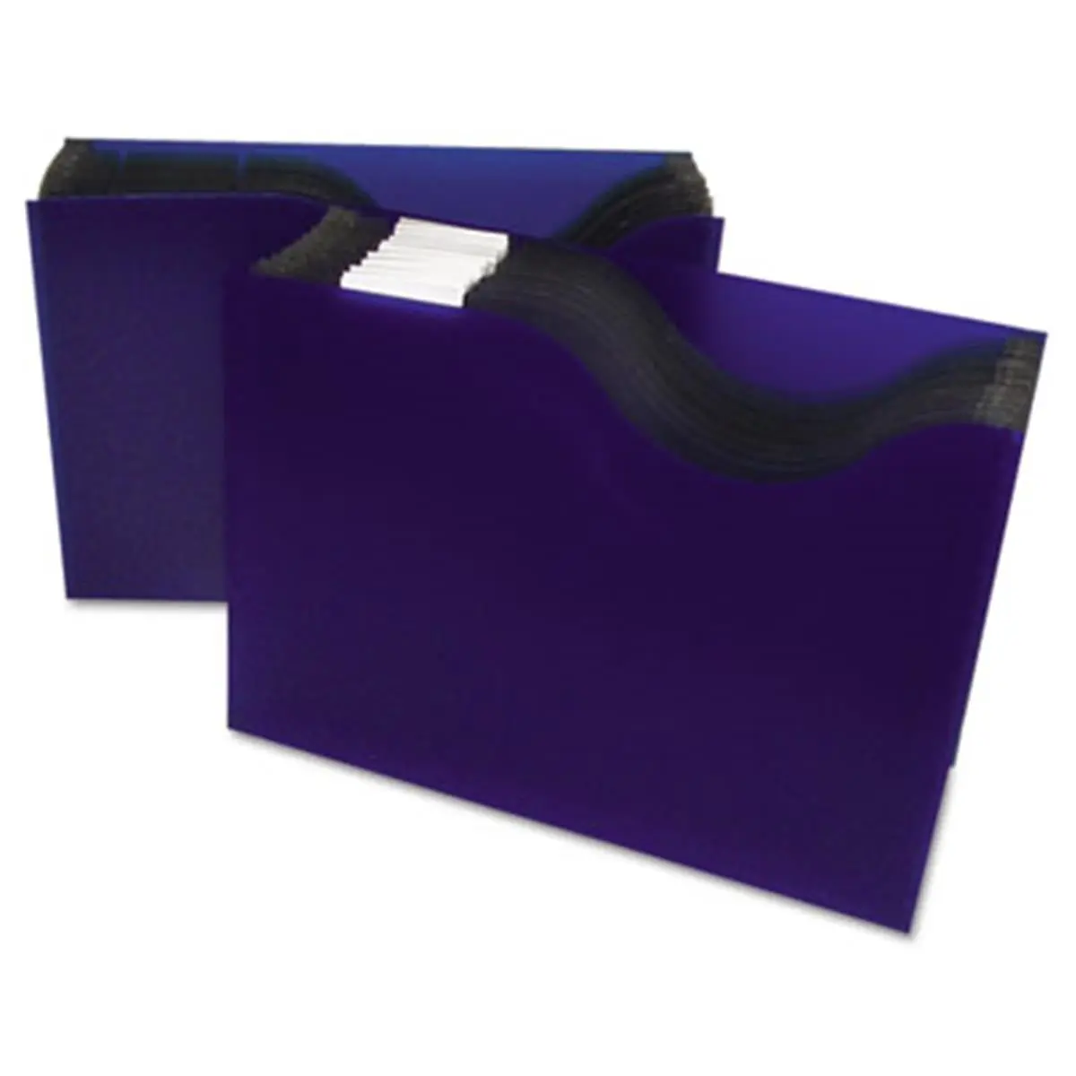 C-Line 48235 13-Pocket Expandable Letter Size File, 9" Gusseted Expansion, 13in Width, 9.25in Height, Open Top, Blue, Adhesive Label Tabs for File Storage
