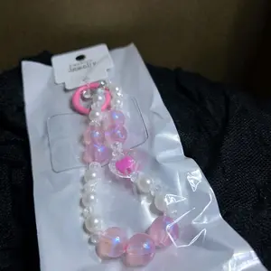 Dark Pink Beaded Wristlet