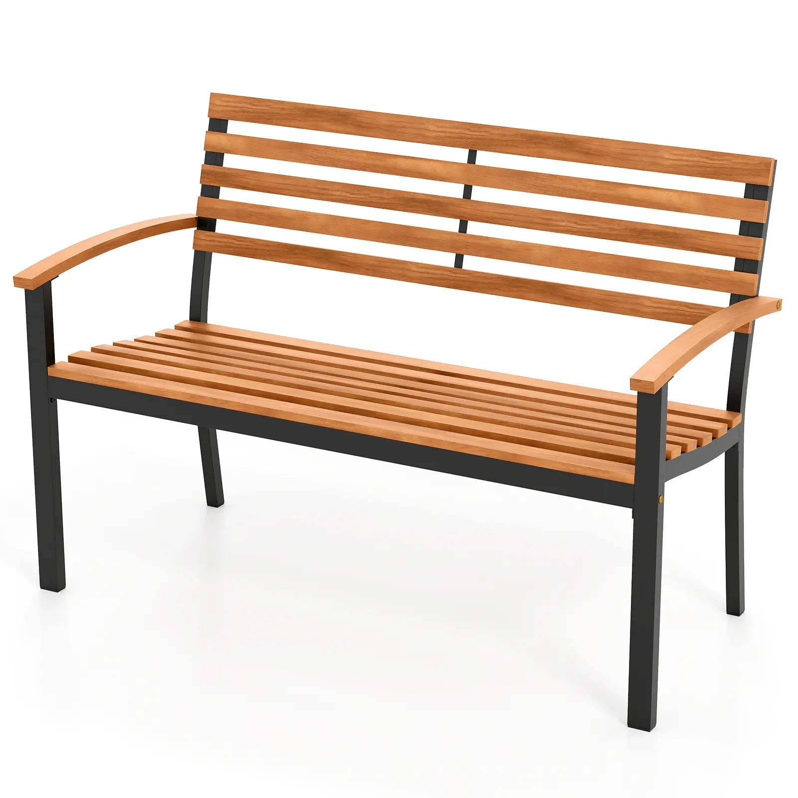 COSTWAY - Outdoor Bench Acacia Wood Patio Loveseat with Backrest Armrests