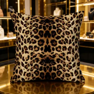 Leopard Print Throw Pillow, Classic Leopard Printed Cushion, Soft Square Accent Pillow with Hidden Zipper for Sofa Couch Bedroom Home Decor, Soft Cushions