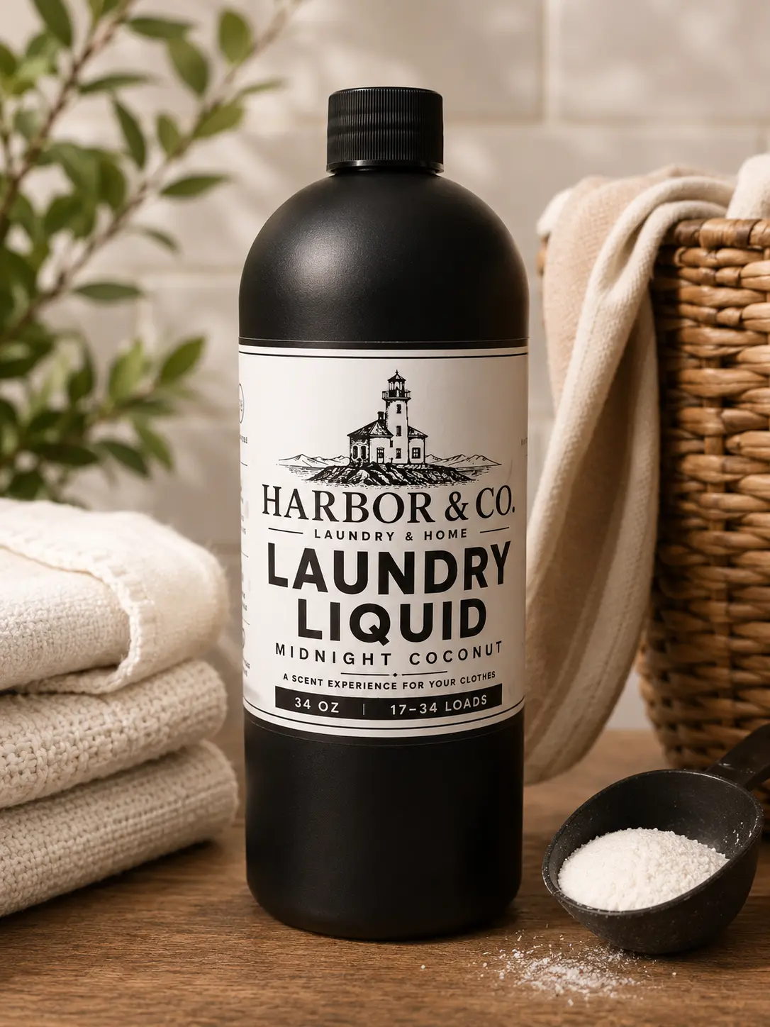 Harbor & Co. Premium Liquid Laundry Detergent, Fresh Scent, Liquid Formula, Long Lasting Freshness (Baby & Maternity Use), Fresh Scent Laundry Detergent, Liquid Formula Laundry Detergent