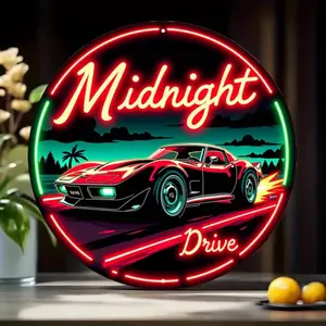 Retro Midnight Drive Neon Sign, Led Neon Lights, Neon Light Sign, Neon Sign for Home, Room Decor, Party Decor, Home Decor, Room Decor, Party Decor