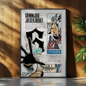Bleach Anime Poster - Grimmjow Anime Manga Poster - Japanese Wall Decor - Anime Wall Print