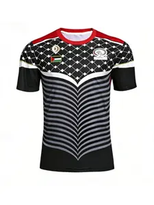 Palestinian football 3D printed short sleeved T-shirt summer men's and women's Palestinian jersey T-shirt