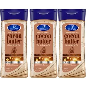 3pcs 200ml Cocoa Butter Glow Body Oil Body essential oils Skin care Moisturizing oils All seasons, unisex body oils, travel portable for Body, Face, Hand, Lip, Eye Body Oil Set