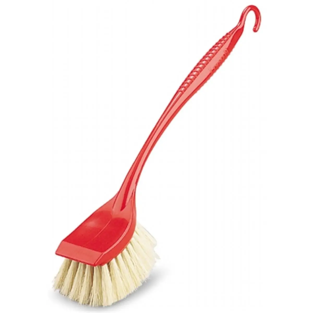 212 MAIN 19-In Long Handle Tampico Fiber Scrub Brush, Plastic Grooved Grip, Essential House Cleaning Tools, Household Cleaning Supplies