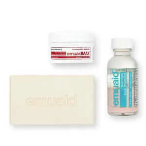 EMUAID Acne Erasing Trio - 3-Step Ultimate Routine with Therapeutic Moisture Bar, EMUAIDMAX Ointment, & Overnight Acne Treatment