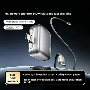 [Full Charge Split Switch] Automatically disconnects when fully charged with AI automatic power-off, 140W fast charging cable for all Apple and Android devices.