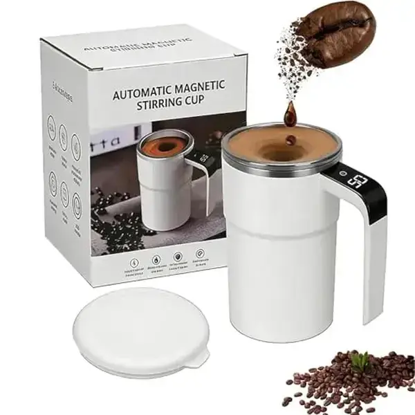 2026 New Automatic Stirring Coffee Mug with Self Stirring Design, Stainless Steel Portable Auto Mixing Cup to Go, Easy-Clean for Coffee Milk Cocoa, Office Home Use