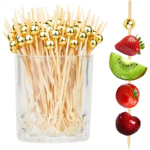 200 boxes of cocktail, fancy toothpick appetizers, decorative grilled skewers, drinks, party fruits, 4.7-inch wooden bamboo balls, golden balls, food sticks, cooked food platters, accessories