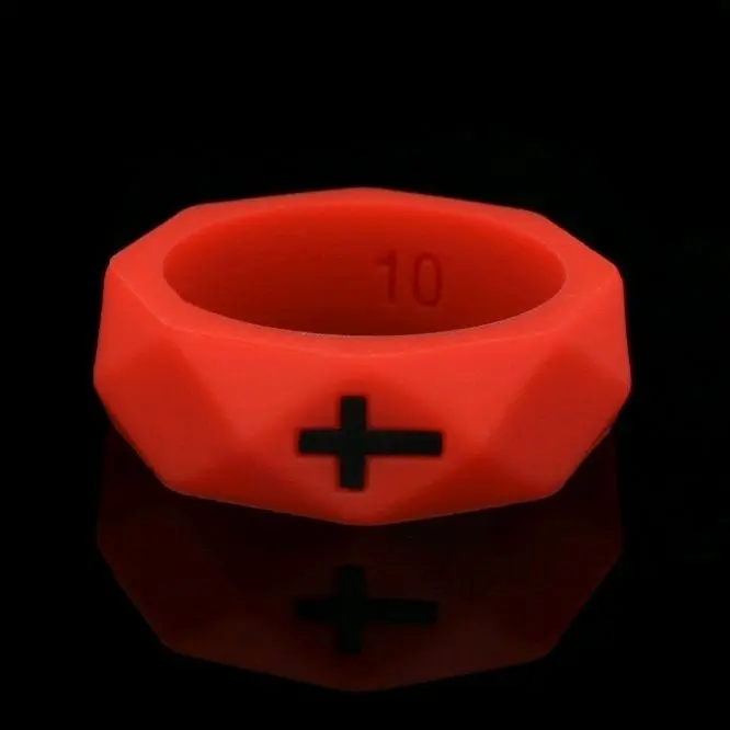 Gemvius Red Faith Ring - High Quality Silicone - Extreme Durability - Ultra Comfort - Active Lifestyle