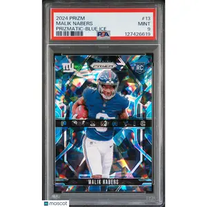 2024 Panini Prizm Prizmatic Malik Nabers #13 Blue Ice PSA 9