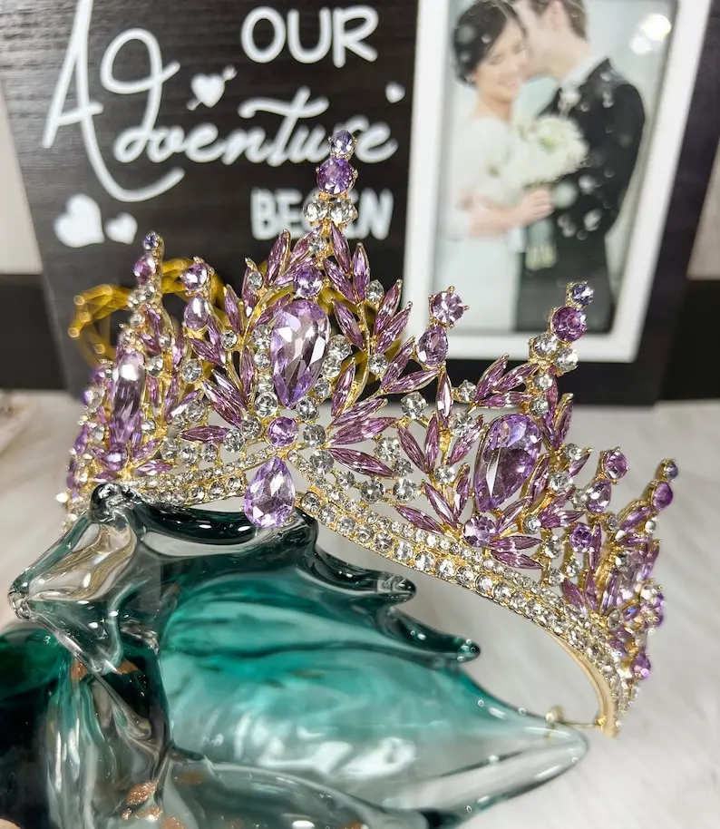 Purple tiara, Lavender crown, Victorian tiara