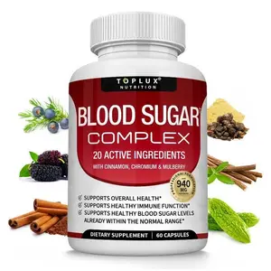 Blood Sugar Support Complex - 60 Capsules | Chromium Cinnamon Mulberry | Daily Dietary Supplement | Non-GMO Gluten-Free