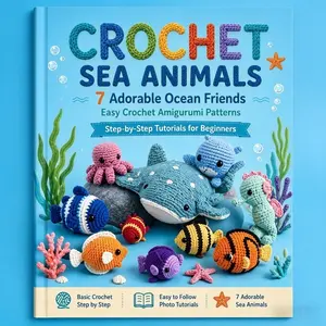 Knitted Ocean Animal Crochet Tutorial Book, Beginner-Friendly Handmade Knitting Guide, Amigurumi Patterns Manual, Crafting Instruction Book