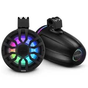 8" NXL-iQ Marine Tower Speaker with Digital LED Lights, Neodymium Magnet, 1" Compression Driver, IP65 Rated, 300W RMS, 4-Ohm