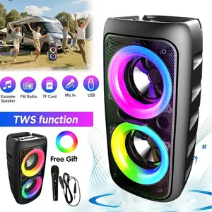 Portable Outdoor Wireless Bluetooth Speaker Compact Sound Amplification with Bass Boost Subwoofer Capacity: Type-C Charging Port Supports TF Card, FM, USB Disco KTV Ideal for Family Gatherings, Indoor Music & Dance Holiday Gift Audio Smartphone Smartphone