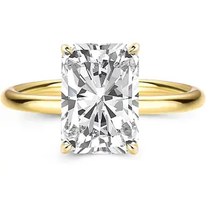 3.0CT Elongated Radiant Cut Moissanite Solitaire Engagement Ring  S925 Sterling Silver Lab-Created VVS1  princess cut ring Statement Ring Wedding Ring halorings