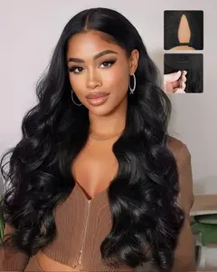 V Part Wig Human Hair Body Wave Upgrade U Part Human Hair Wig With Adjustable Drawstring 200% Density V Shape Clip In Half Wig For Women Beginner Friendly No-Sew In No Glue Ready to Go Wig #SummerWins #DealsForYouDays