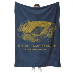 Notre Indiana Football Stadium Blanket for Bed Sofa Home Bedroom Office Travel  Family Friends and Kids Birthday Gift Christmas Present