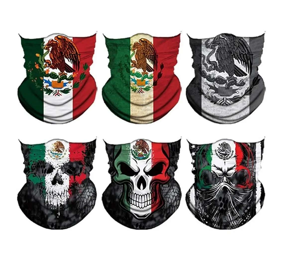 Yeomoo 6pcs UV Protection Cooling Neck Gaiter Face Mask Men Women, Seamless Bandana Rave Face Cover Scarf Mask, Balaclava, Headband, Head Wrap, Great for biking, fishing, climbing, construction work summerwins